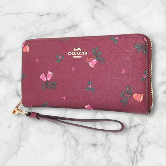 Coach. Holiday Bells Long Zip Around Wallet NWT $298 Retail Limited Edition - Picture 11 of 12